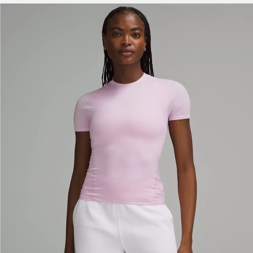 Lululemon Wundermost Ultra-Soft Nulu Hip-Length Short-Sleeve Shirt - Milkshake